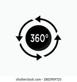 360° View Icon. Full Vision Symbol - Vector.