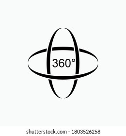 360° View Icon. Full Vision Symbol - Vector.