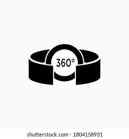 360° View Icon. Full Vision Symbol - Vector.