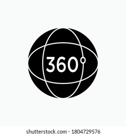 360° View Icon. Full Vision Symbol - Vector.