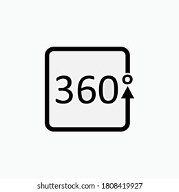 Icono de vista de 360°. Símbolo de visión completa - Vector.