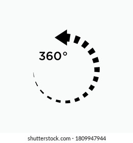 360° View Icon. Full Vision Symbol - Vector Logo Template.