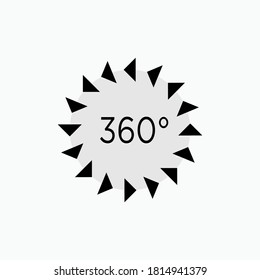 360° View Icon. Full Vision Symbol - Vector Logo Template.