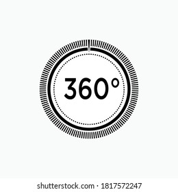 Icono de vista de 360°. Símbolo de visión completa - Plantilla de logotipo vector.
