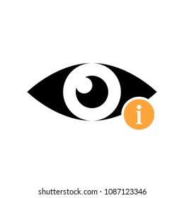 View icon with information sign. View icon and about, faq, help, hint symbol. Vector illustration