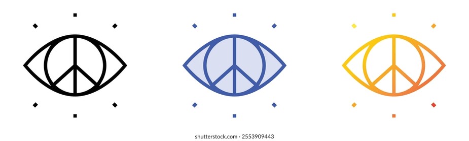 view icon. Linear, Blue Fill and Gradient Style Design Isolated On White Background