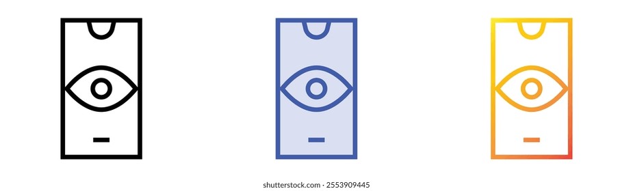 view icon. Linear, Blue Fill and Gradient Style Design Isolated On White Background