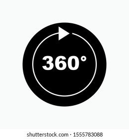 360° View Icon. Panoramic  Logo Template. Angle Surveillances Symbol for Design, Presentation, Website or Apps Elements - Vector. 