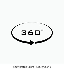 360° View Icon. Panoramic Views, Virtual Reality Symbol for Design, Presentation, Website or Apps Elements - Vector.