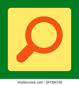 View icon from Primitive Buttons OverColor Set. This rounded square flat button is drawn with orange and yellow colors on a green background.