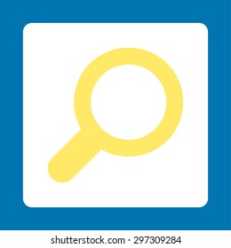 View icon from Primitive Buttons OverColor Set. This rounded square flat button is drawn with yellow and white colors on a blue background.