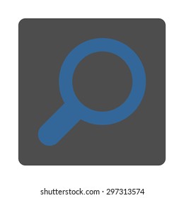 View icon from Primitive Buttons OverColor Set. This rounded square flat button is drawn with cobalt and gray colors on a white background.