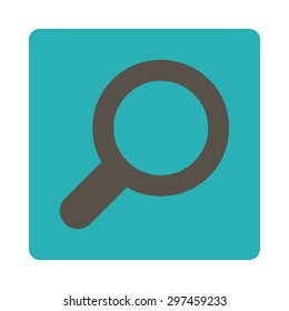 View icon from Primitive Buttons OverColor Set. This rounded square flat button is drawn with grey and cyan colors on a white background.