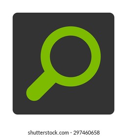 View icon from Primitive Buttons OverColor Set. This rounded square flat button is drawn with eco green and gray colors on a white background.