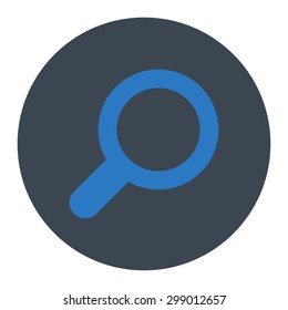 View icon from Primitive Round Buttons OverColor Set. This round flat button is drawn with smooth blue colors on a white background.