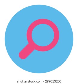View icon from Primitive Round Buttons OverColor Set. This round flat button is drawn with pink and blue colors on a white background.