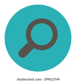 View icon from Primitive Round Buttons OverColor Set. This round flat button is drawn with grey and cyan colors on a white background.