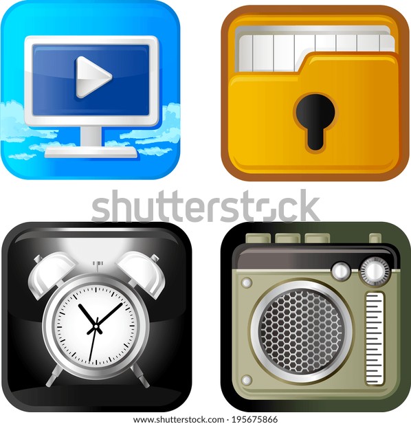 View Icon Set Stock Vector (Royalty Free) 195675866 | Shutterstock