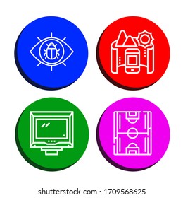 view icon set. Collection of View, Panorama, Monitor, Soccer field icons