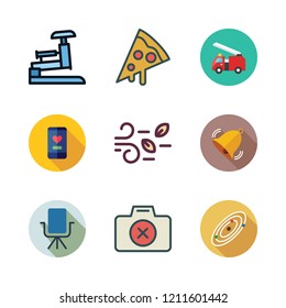 view icon set. vector set about bell, photo camera, solar system and stapple icons set.