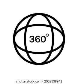 360° view icon vector. 360 degree view symbol flat design