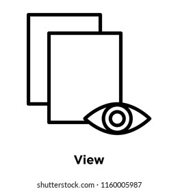 View icon vector isolated on white background, View transparent sign , line or linear sign, element design in outline style