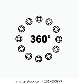 360° View Icon  - Vector, Sign and Symbol for Design, Presentation, Website or Apps Elements. 