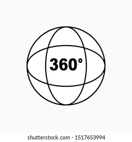 360° View Icon  - Vector, Sign and Symbol for Design, Presentation, Website or Apps Elements. 