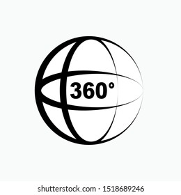 360° View Icon  - Vector, Sign and Symbol for Design, Presentation, Website or Apps Elements. 