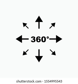 
360° View Icon - Vector, Sign and Symbol for Design, Presentation, Website or Apps Elements. 