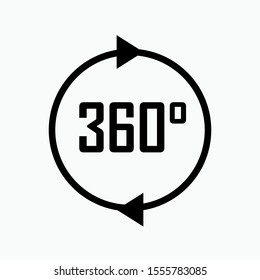 360° View Icon - Vector, Sign and Symbol for Design, Presentation, Website or Apps Elements. 