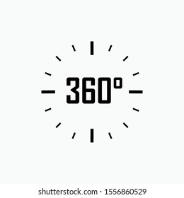 360° View Icon - Vector, Sign and Symbol for Design, Presentation, Website or Apps Elements. 