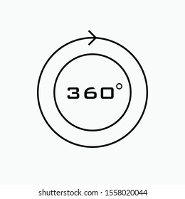 360° View Icon - Vector, Sign and Symbol for Design, Presentation, Website or Apps Elements. 
