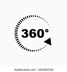 360° View Icon - Vector, Sign and Symbol for Design, Presentation, Website or Apps Elements. 