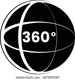 360° View Icon - Vector, Sign and Symbol for Design, Presentation, Website or Apps Elements.