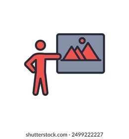 view icon. vector.Editable stroke.linear style sign for use web design,logo.Symbol illustration.