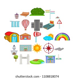 View icons set. Cartoon set of 25 view vector icons for web isolated on white background