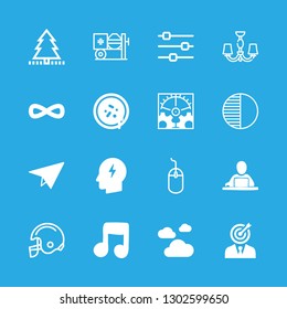 view icons set with infinite or bow, clouds and concrete mixer vector set