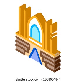 view inside catholic church icon vector. isometric view inside catholic church sign. color isolated symbol illustration