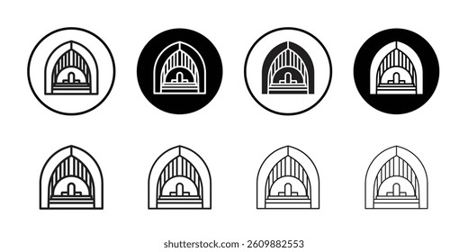 view inside catholic church icon Simple thin outline