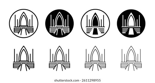 view inside catholic church icon Flat illustration sign