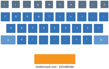 The view of keyboard in vector