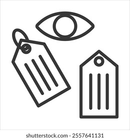 View Label Outline Icon Vector Illustration
