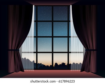 view of landscape at dusk in room
