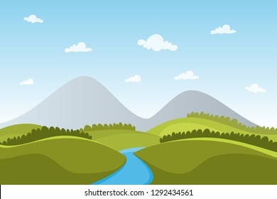 View landscape nature mountain vector for poster, background or wallpaper. Nature vector color background. Vector illustration EPS.8 EPS.10