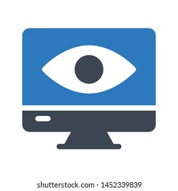 view lcd glyph color vector icon