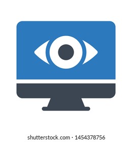 view lcd glyph colour vector icon