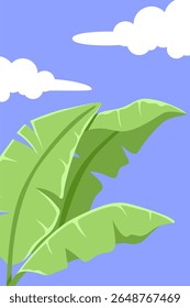 View of leaves and sky illustration