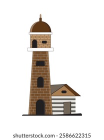 View of the lighthouse of Arinaga vactor illustration.