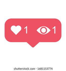 View and like popular icon notification symbol. Button for social media .